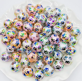 Rough Face Paw Print Beads - J8